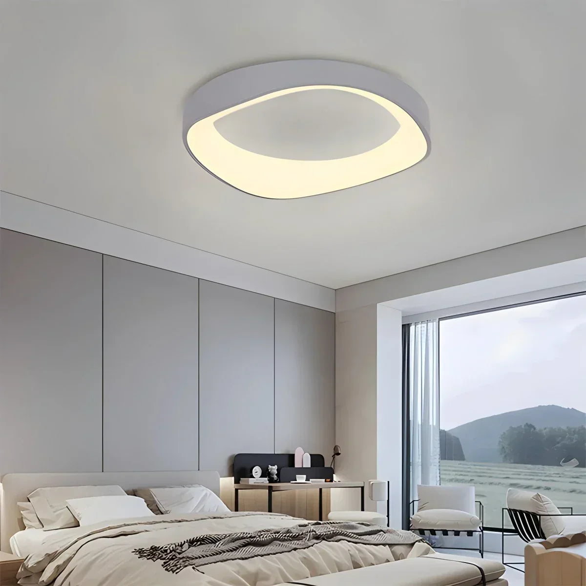 Nordic Inspired Acrylic Circle Ceiling Light For Bedroom | Ventumra