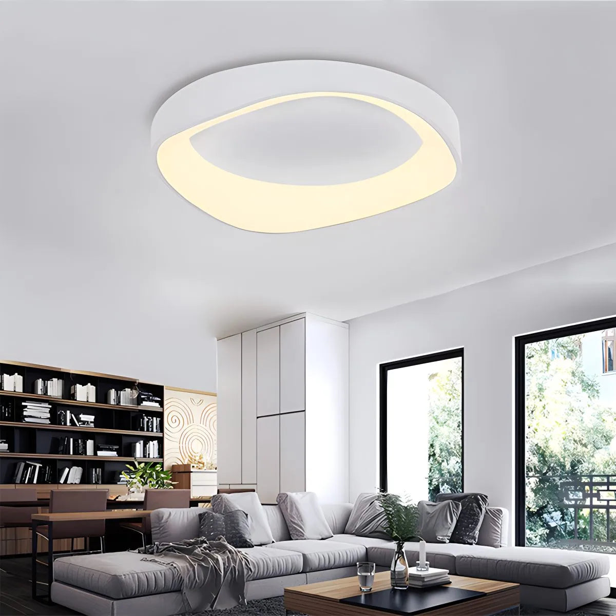Nordic Inspired Acrylic Circle Ceiling Light For Bedroom | Ventumra