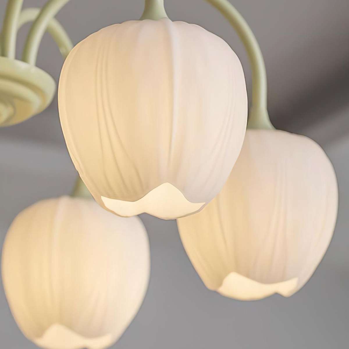 Romantic Tulip Chandelier In Matcha Green Finish | Ventumra