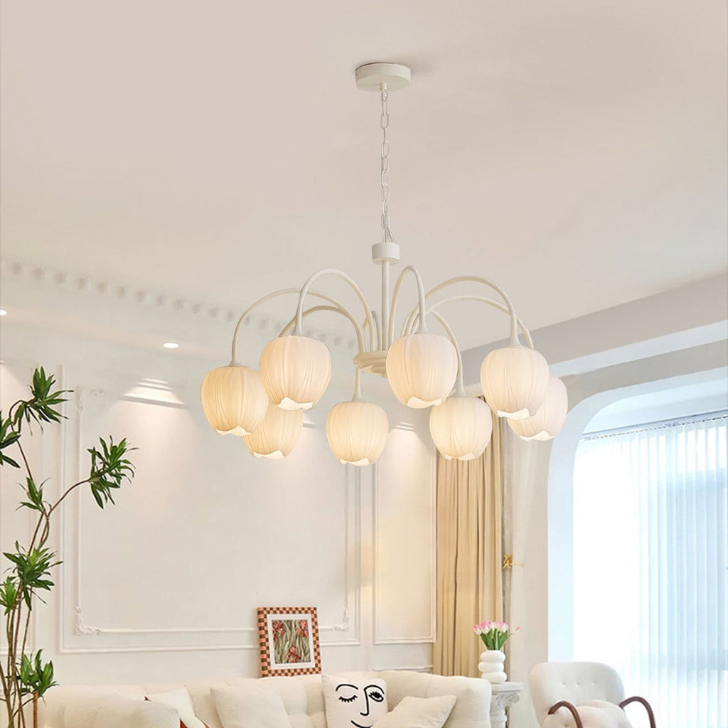 Romantic Tulip Chandelier In Matcha Green Finish | Ventumra