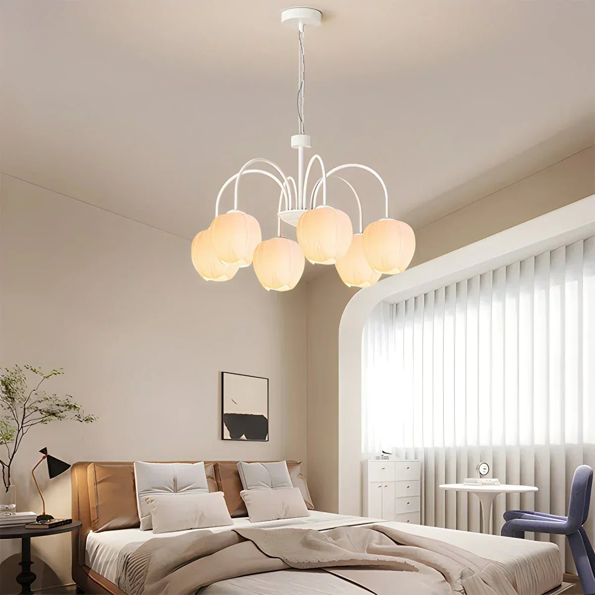 Romantic Tulip Chandelier In Matcha Green Finish | Ventumra
