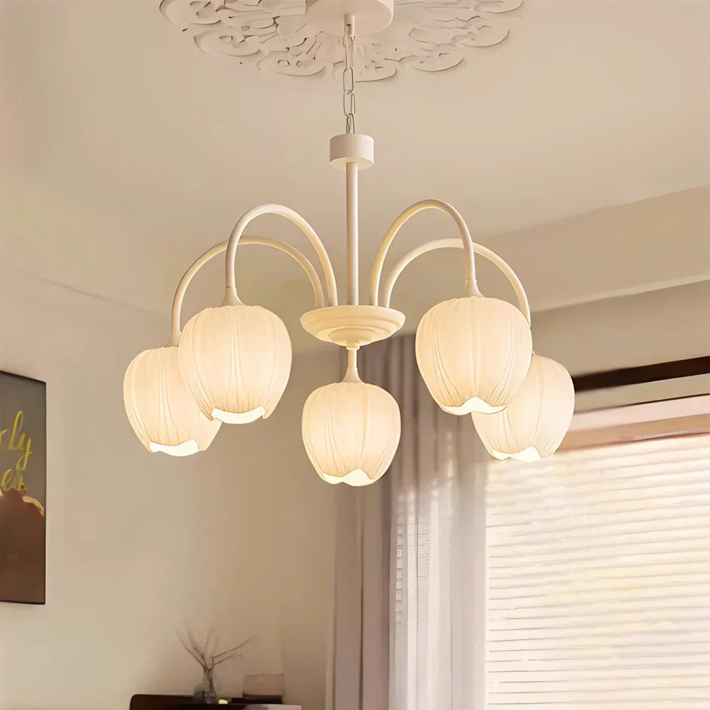 Romantic Tulip Chandelier In Matcha Green Finish | Ventumra