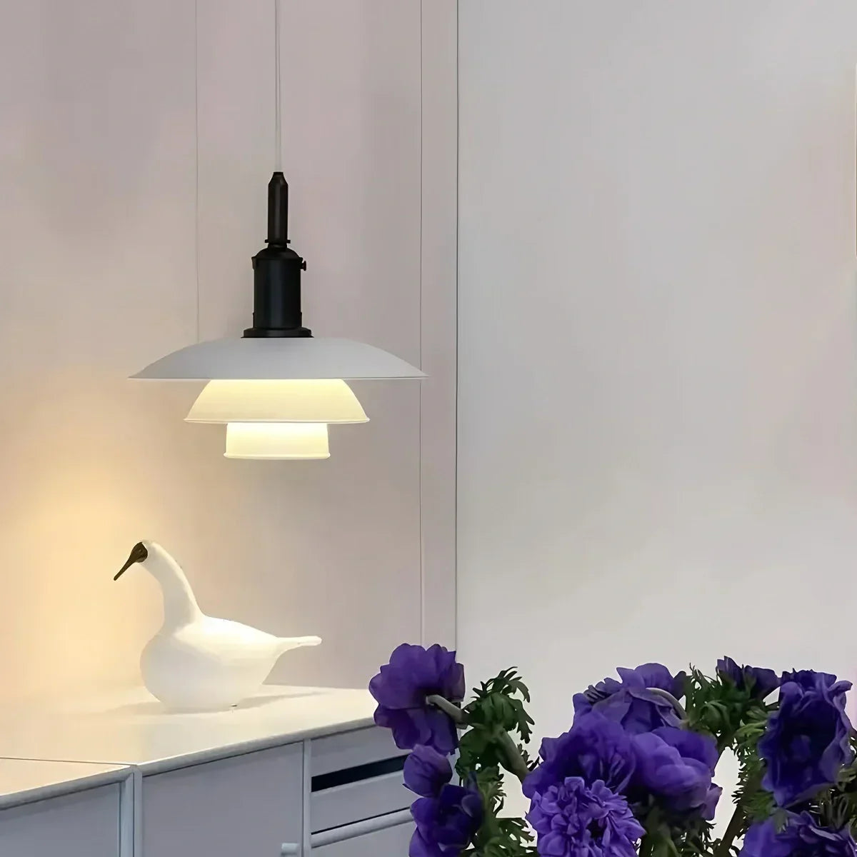 Suspension en verre de style danois pour cuisine, plafonnier design | Ventumra