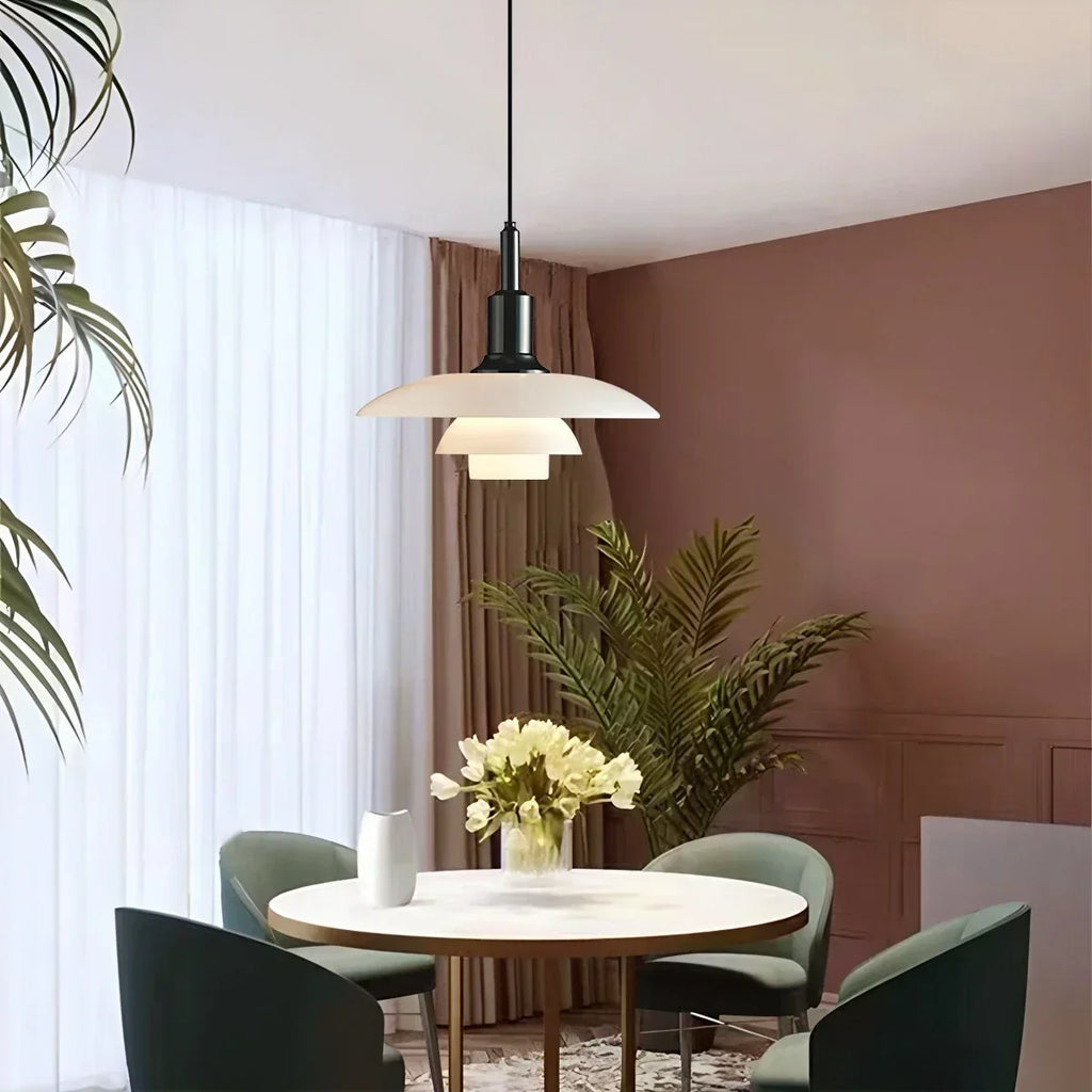 Suspension en verre de style danois pour cuisine, plafonnier design | Ventumra