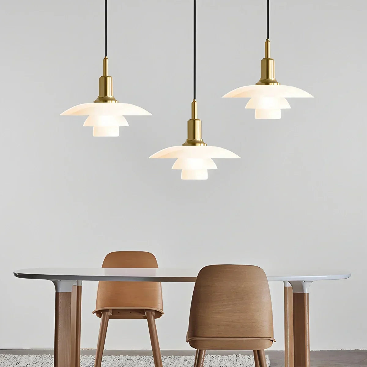Suspension en verre de style danois pour cuisine, plafonnier design | Ventumra