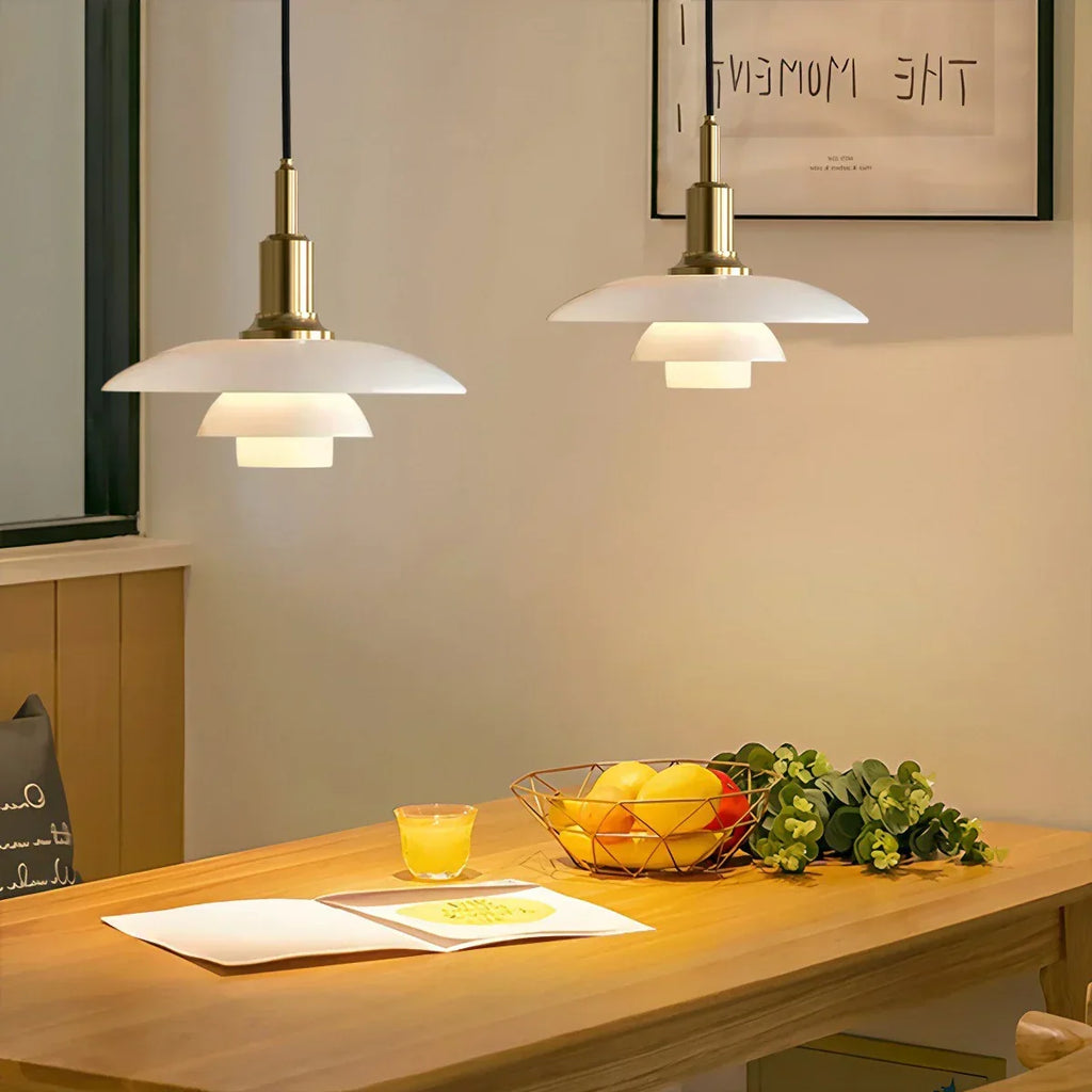 Suspension en verre de style danois pour cuisine, plafonnier design | Ventumra
