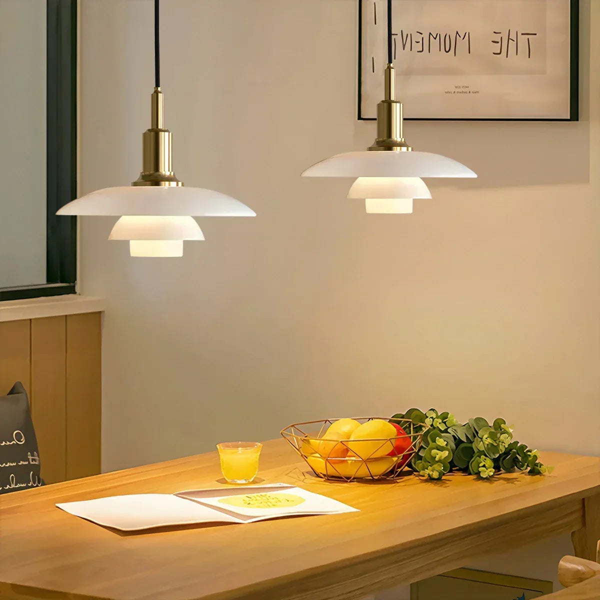 Suspension en verre de style danois pour cuisine, plafonnier design | Ventumra