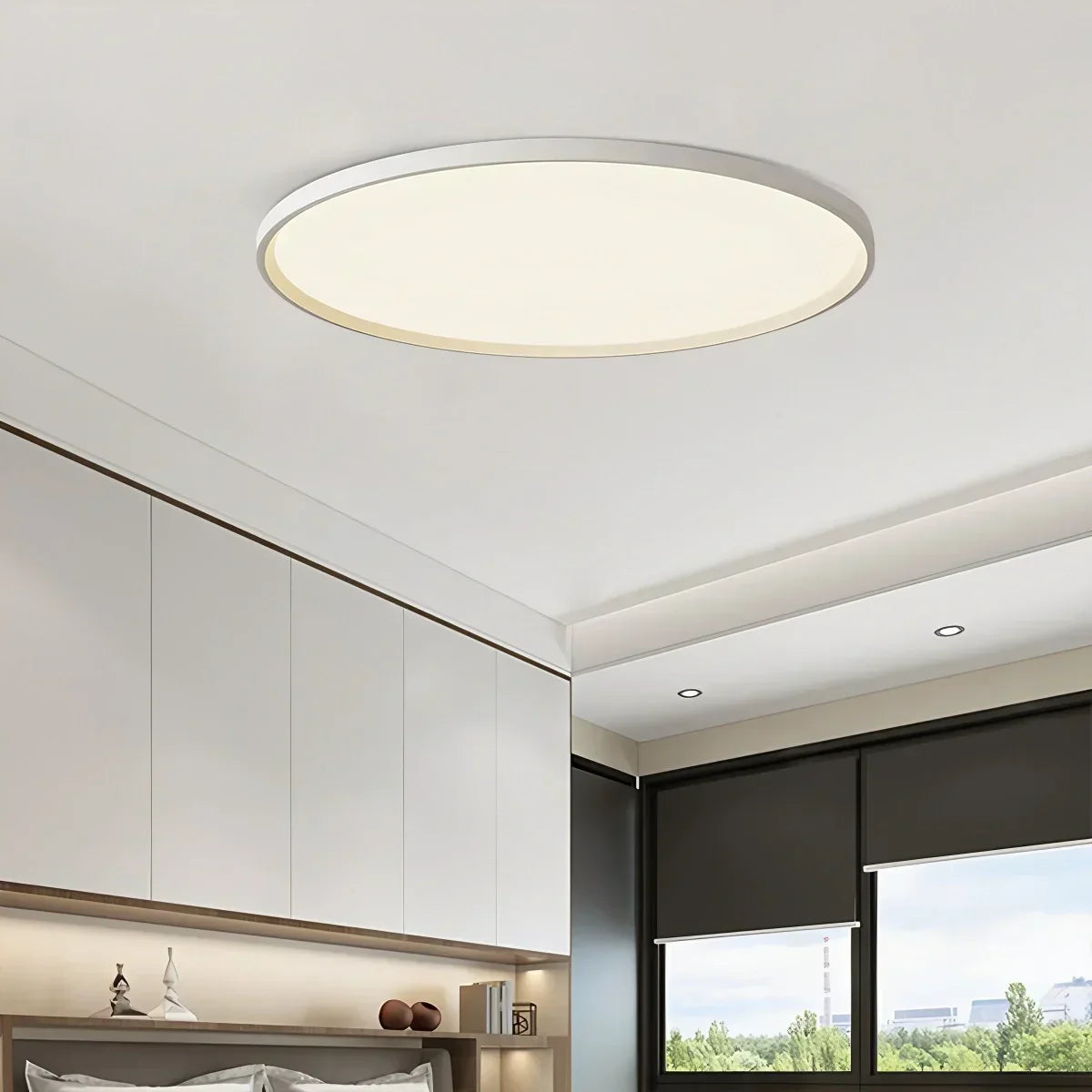 Slim Round Profile Flush Mount Ceiling Light For Bedroom | Ventumra