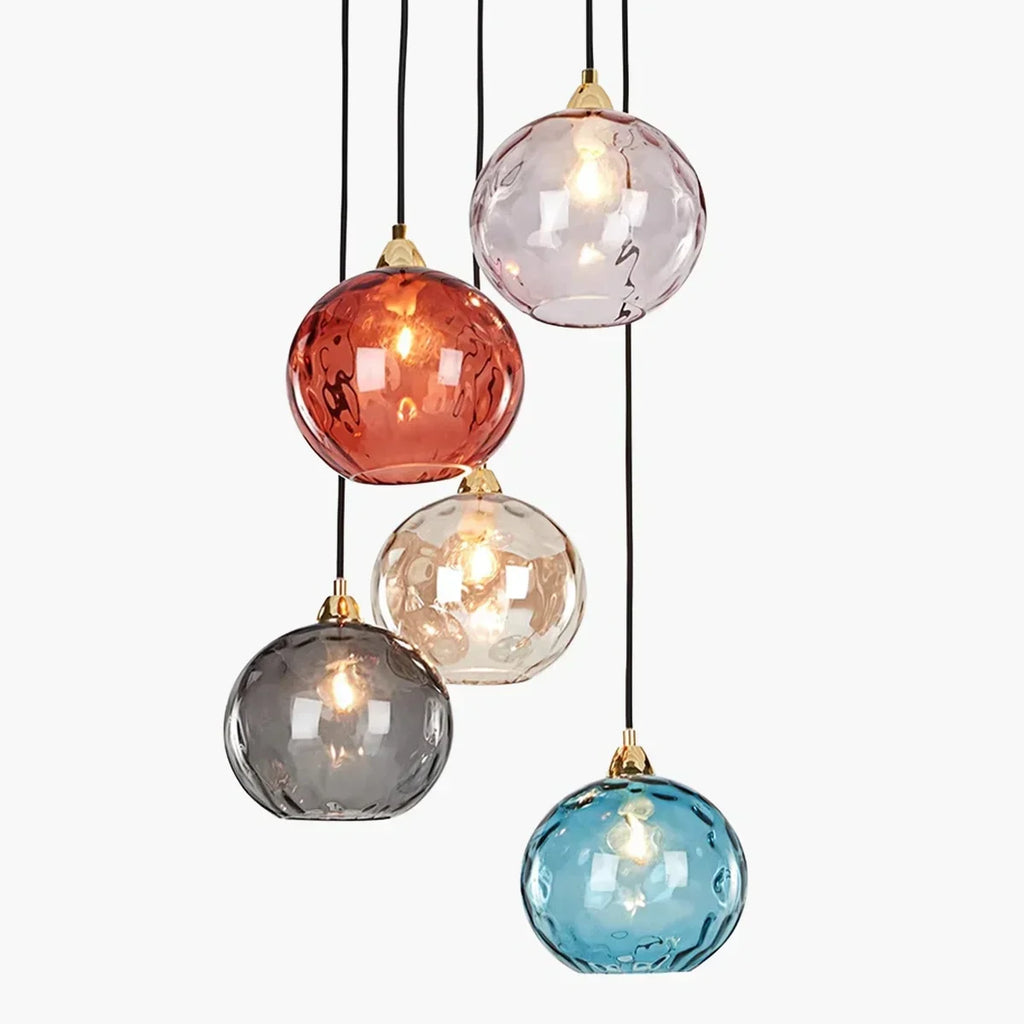 Vivid Glass Orb Pendant Light For Living Room Ceiling | Ventumra
