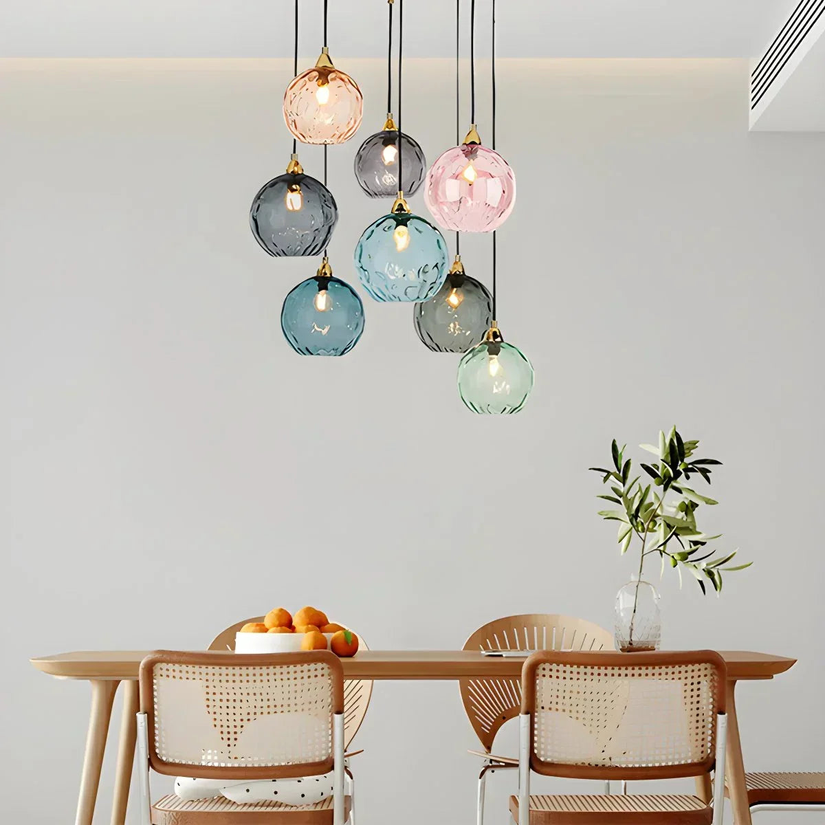Vivid Glass Orb Pendant Light For Living Room Ceiling | Ventumra