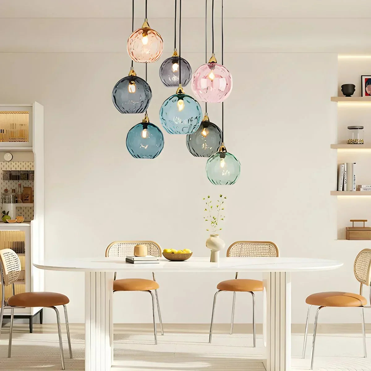 Vivid Glass Orb Pendant Light For Living Room Ceiling | Ventumra