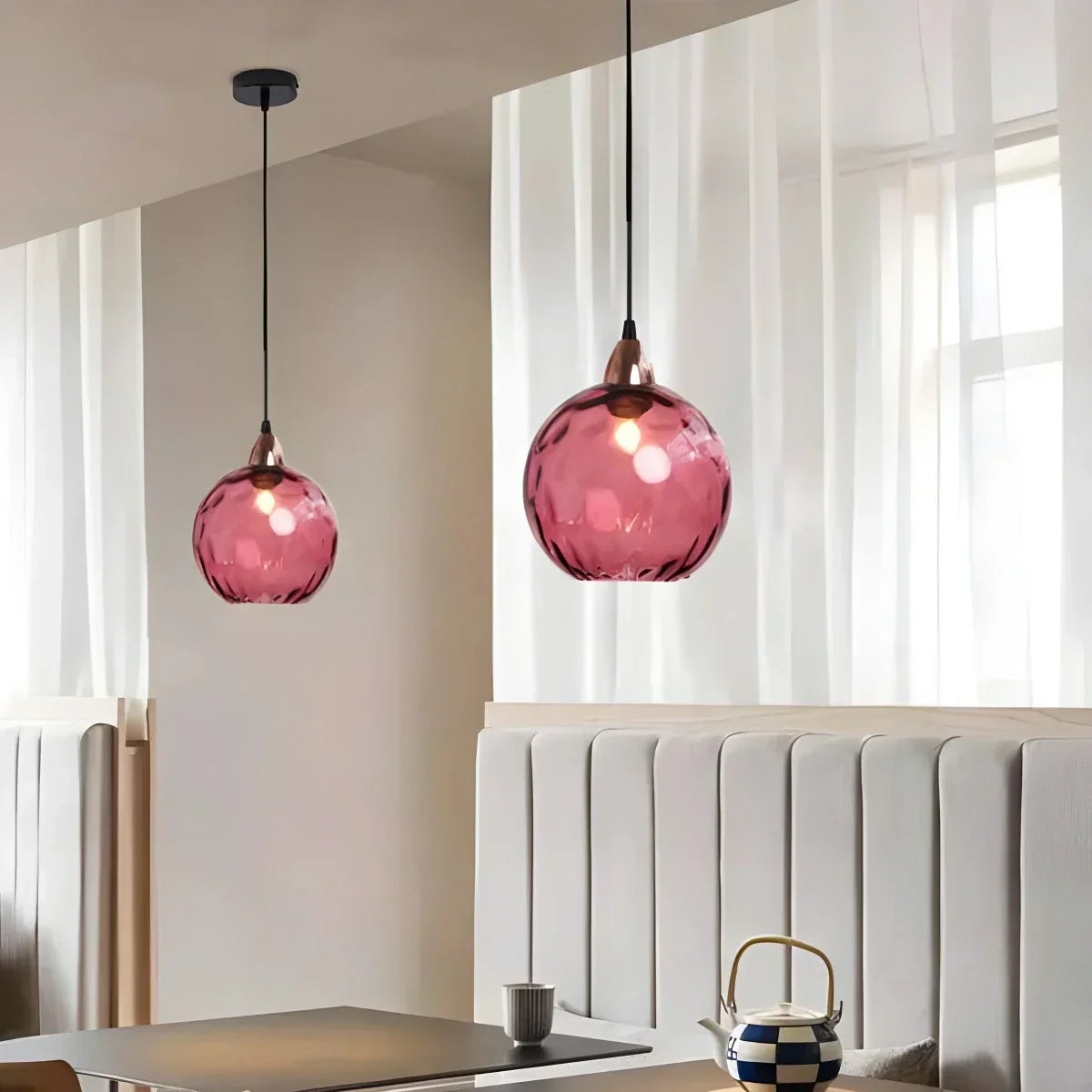 Vivid Glass Orb Pendant Light For Living Room Ceiling | Ventumra
