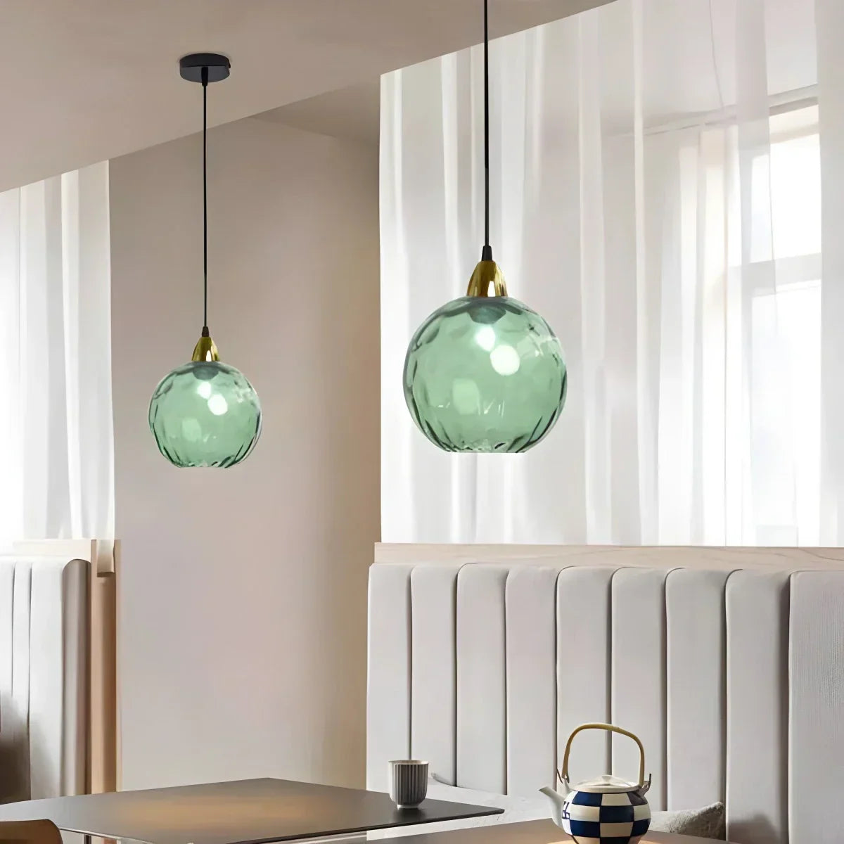 Vivid Glass Orb Pendant Light For Living Room Ceiling | Ventumra