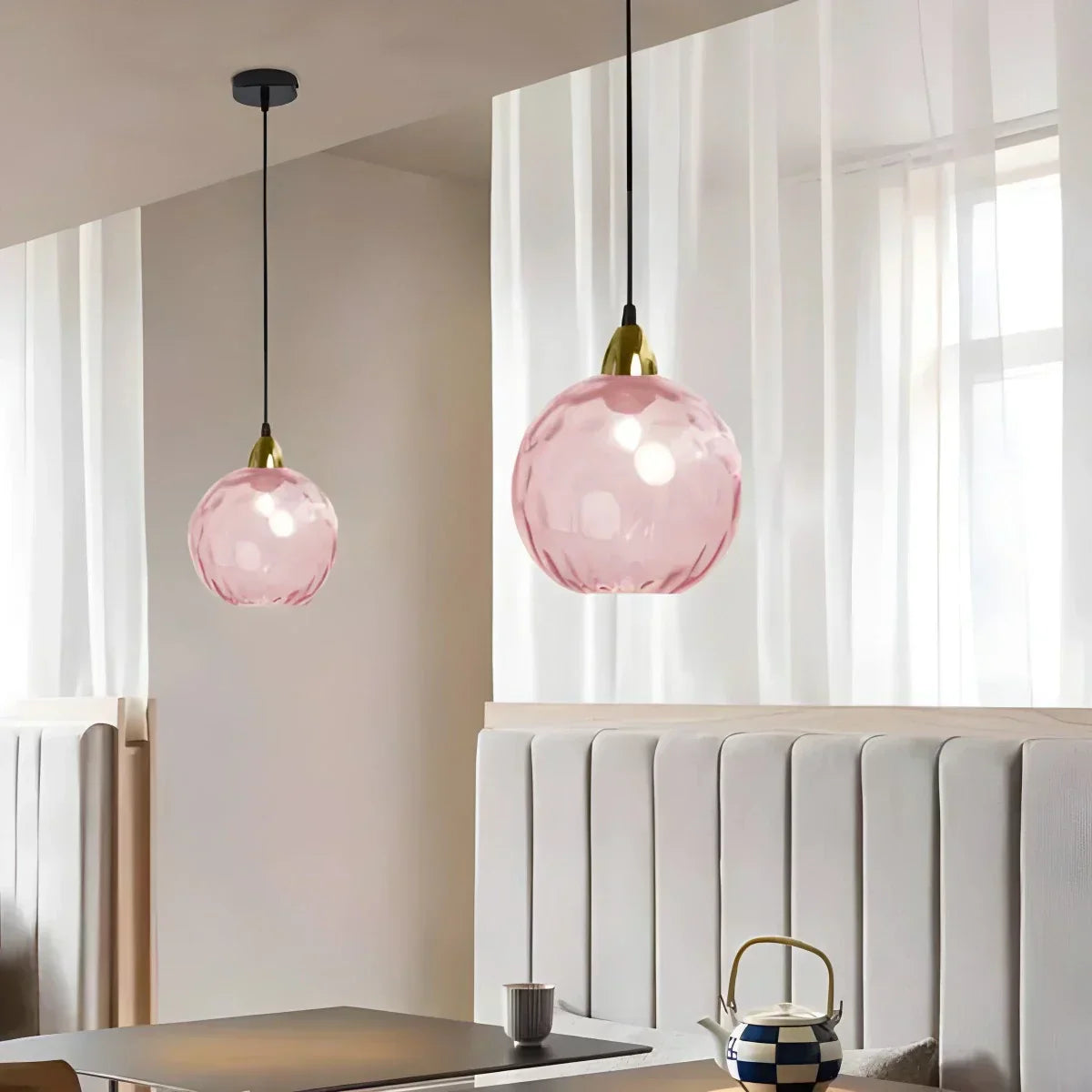 Vivid Glass Orb Pendant Light For Living Room Ceiling | Ventumra
