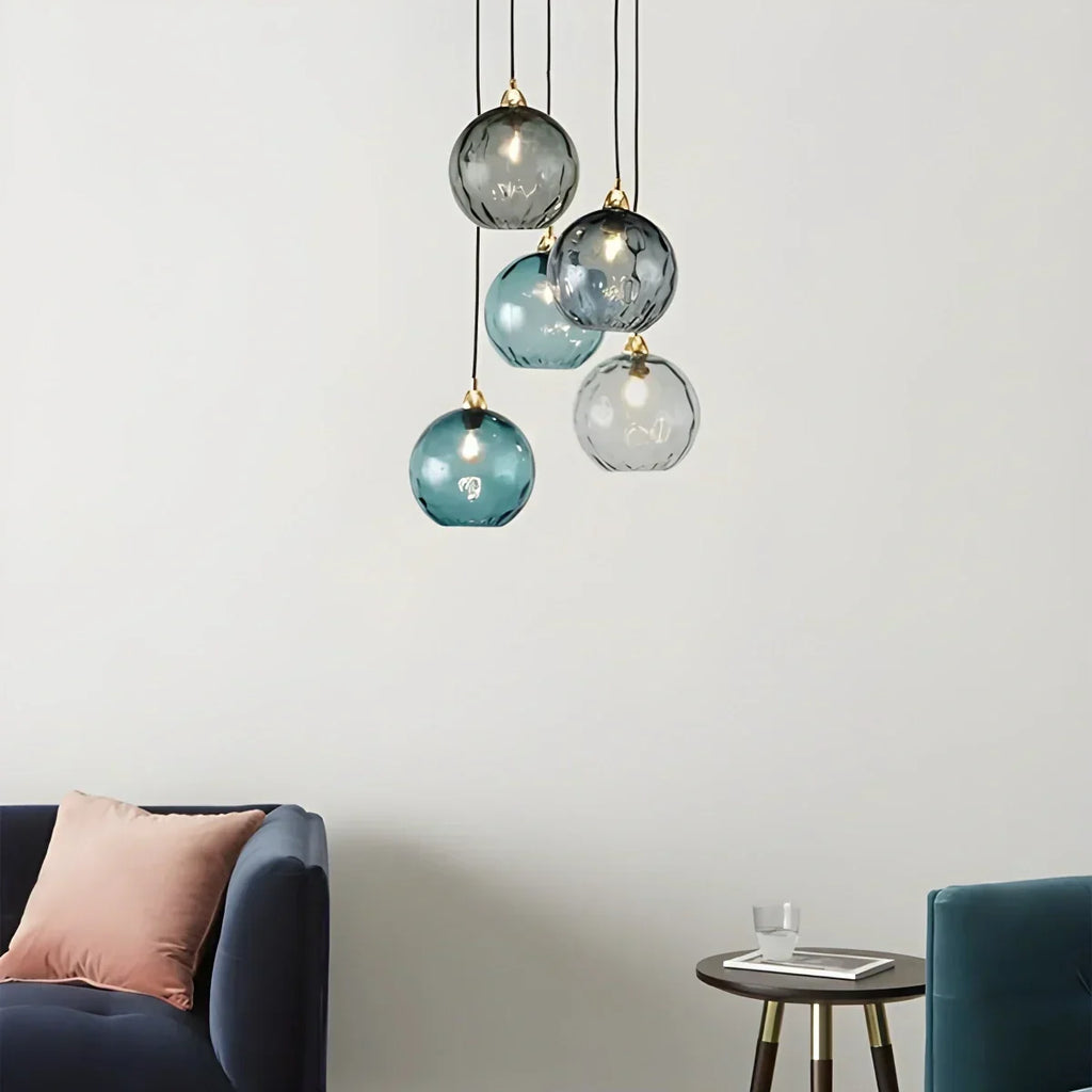 Vivid Glass Orb Pendant Light For Living Room Ceiling | Ventumra