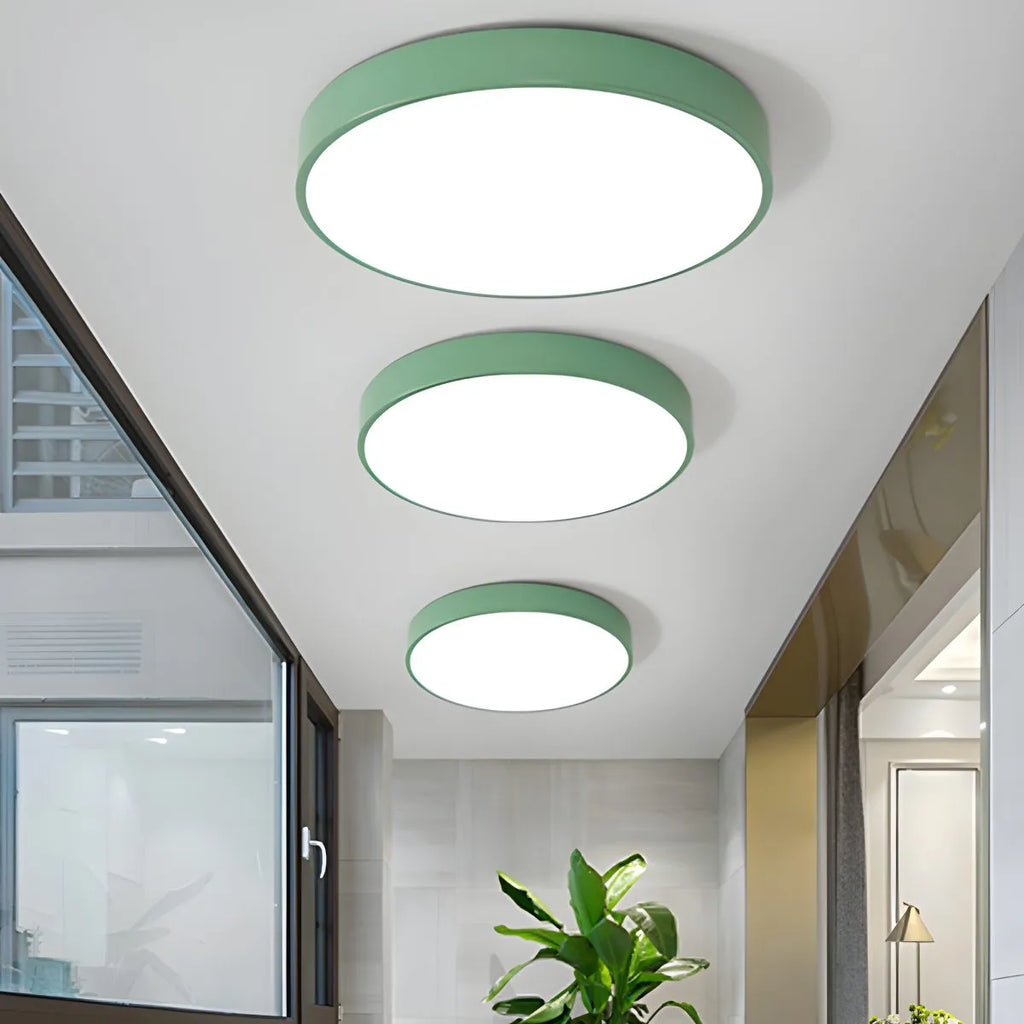 Candeeiro de teto LED Macaron, luminária circular minimalista para interiores modernos | Ventumra
