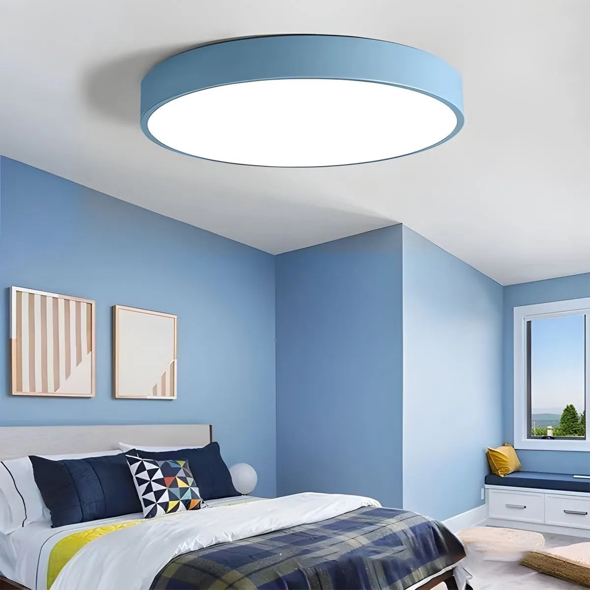 Candeeiro de teto LED Macaron, luminária circular minimalista para interiores modernos | Ventumra