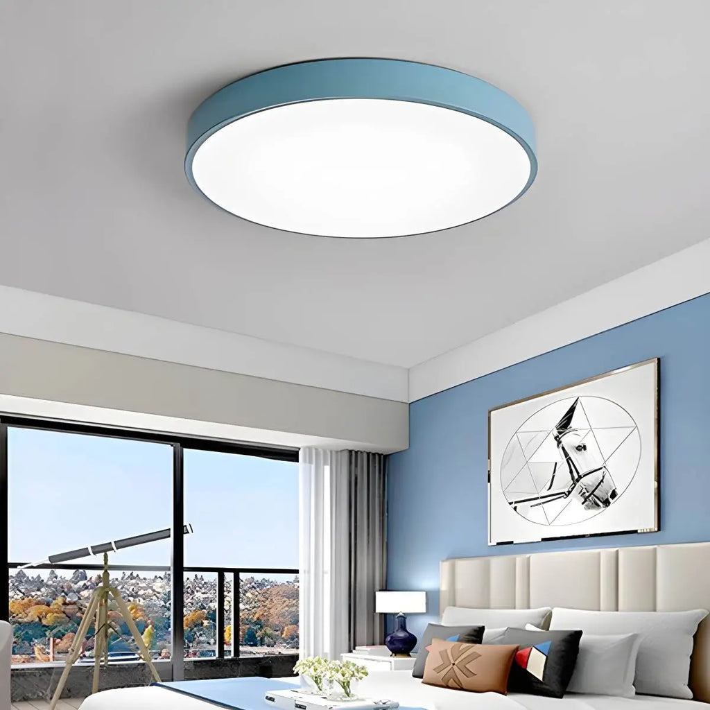 Candeeiro de teto LED Macaron, luminária circular minimalista para interiores modernos | Ventumra