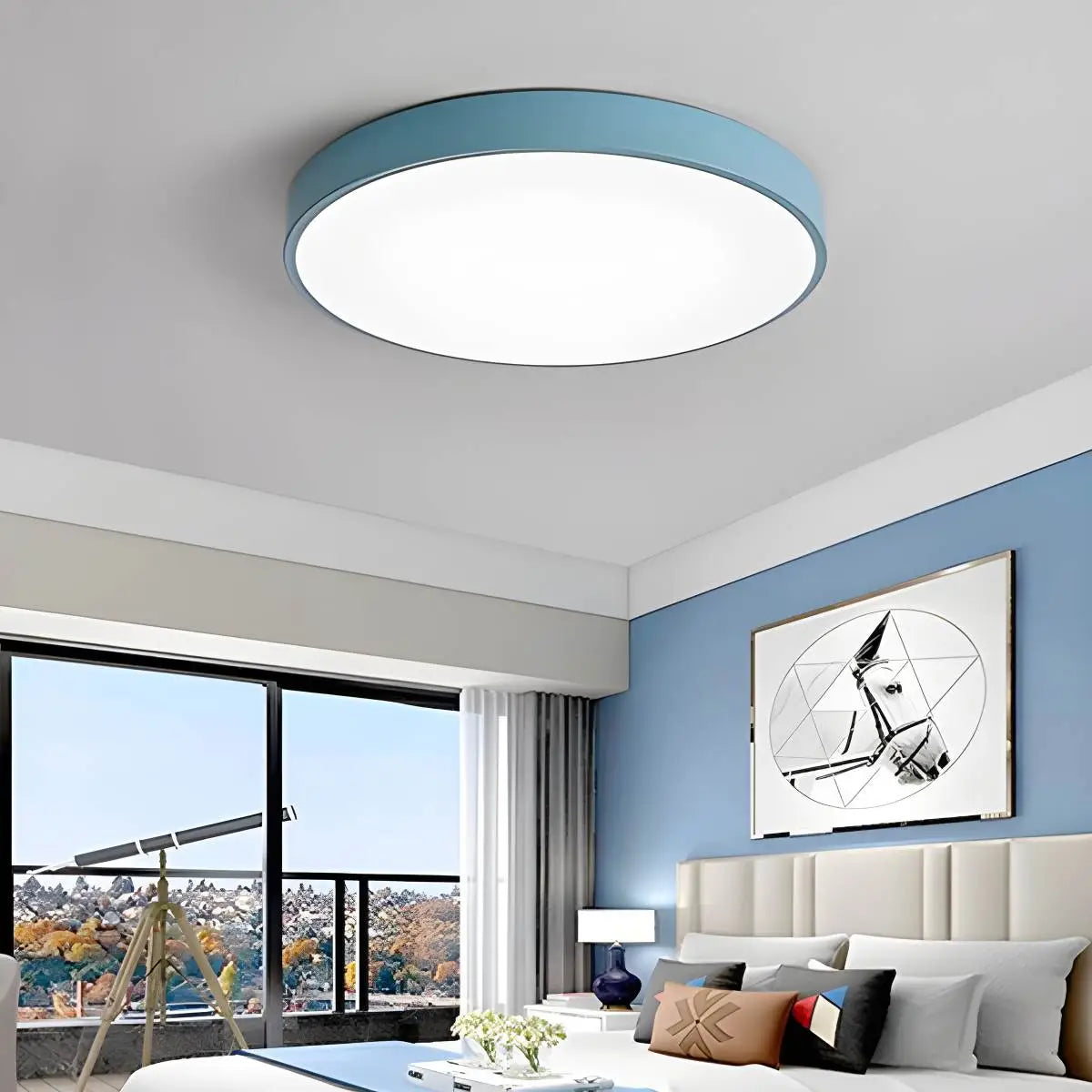 Candeeiro de teto LED Macaron, luminária circular minimalista para interiores modernos | Ventumra