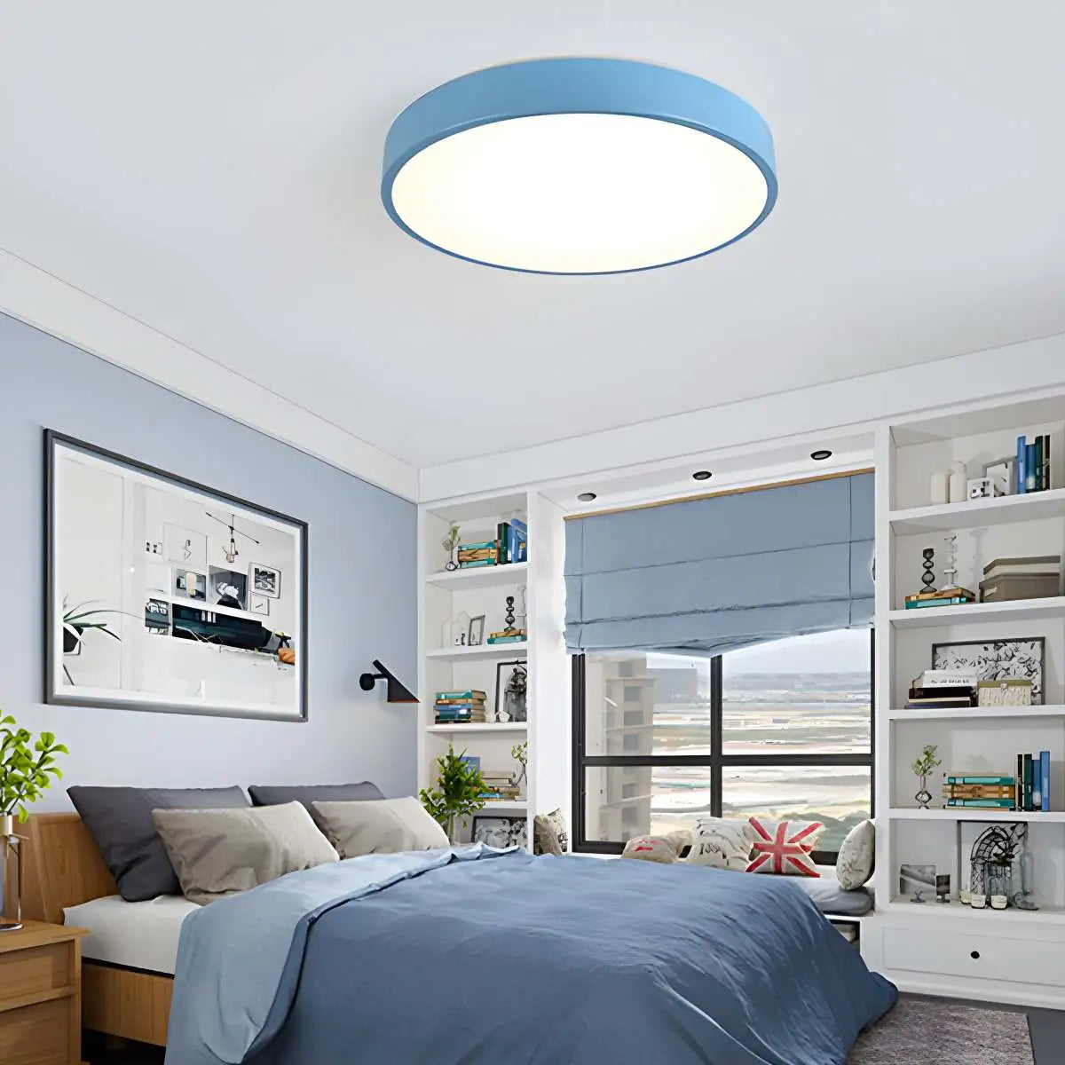Candeeiro de teto LED Macaron, luminária circular minimalista para interiores modernos | Ventumra