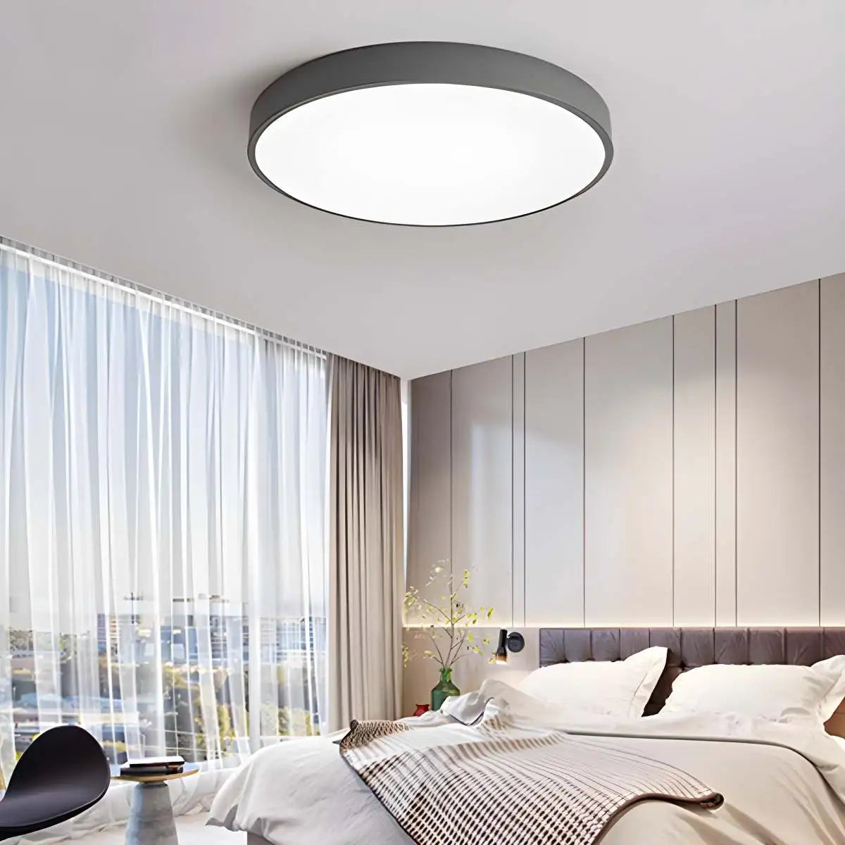 Candeeiro de teto LED Macaron, luminária circular minimalista para interiores modernos | Ventumra