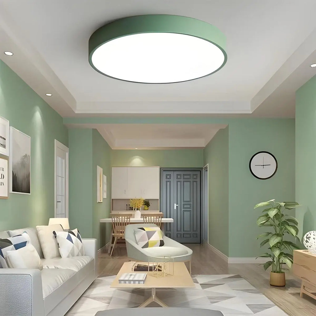 Candeeiro de teto LED Macaron, luminária circular minimalista para interiores modernos | Ventumra