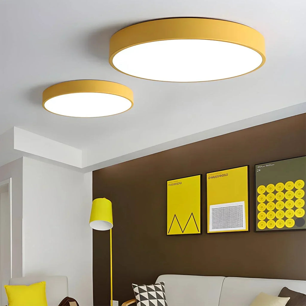 Candeeiro de teto LED Macaron, luminária circular minimalista para interiores modernos | Ventumra