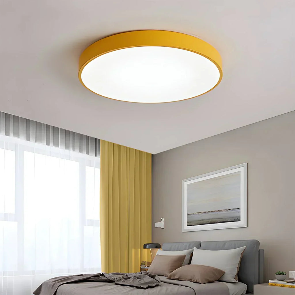 Candeeiro de teto LED Macaron, luminária circular minimalista para interiores modernos | Ventumra