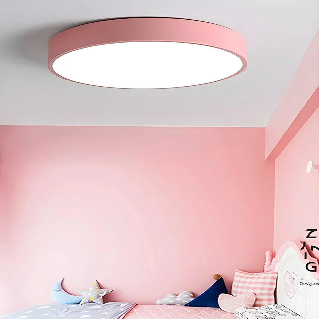 Candeeiro de teto LED Macaron, luminária circular minimalista para interiores modernos | Ventumra