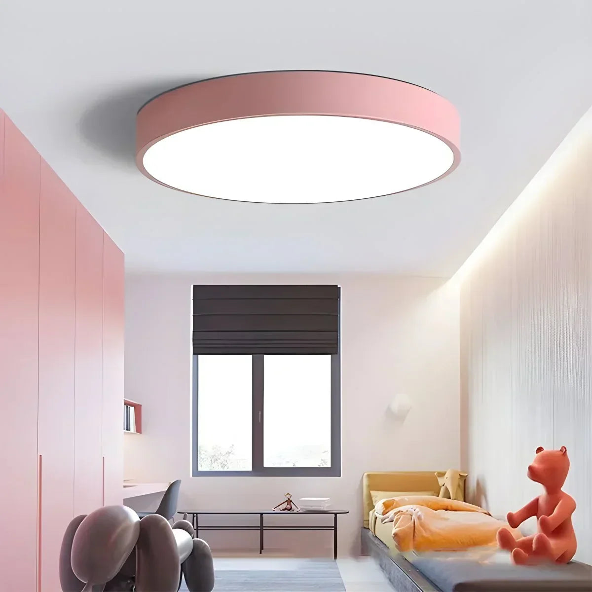 Candeeiro de teto LED Macaron, luminária circular minimalista para interiores modernos | Ventumra