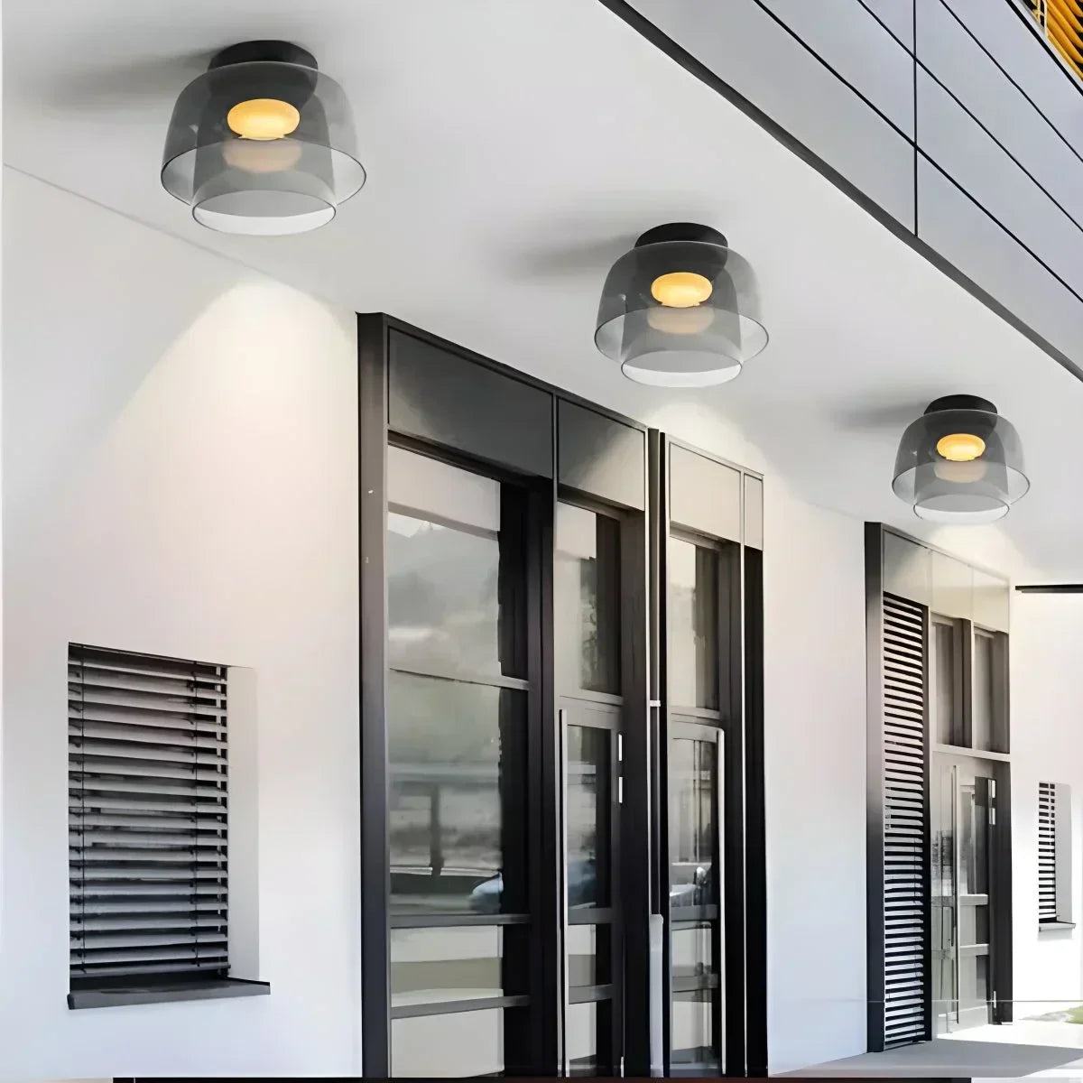 Cozy Bedroom Ceiling Light With Colored Glass Glow | Ventumra
