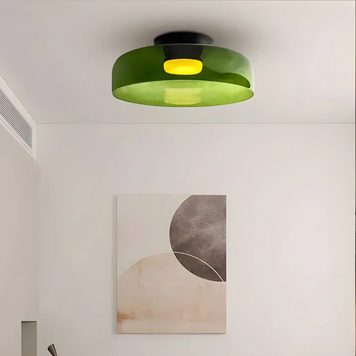 Cozy Bedroom Ceiling Light With Colored Glass Glow | Ventumra