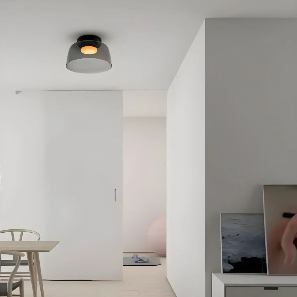 Cozy Bedroom Ceiling Light With Colored Glass Glow | Ventumra