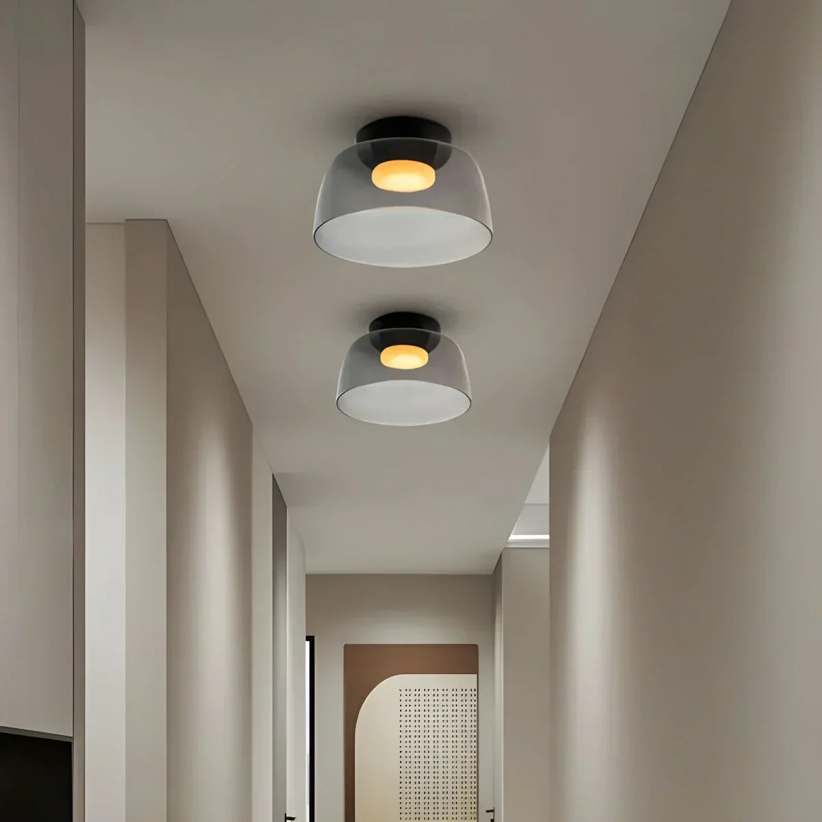 Cozy Bedroom Ceiling Light With Colored Glass Glow | Ventumra