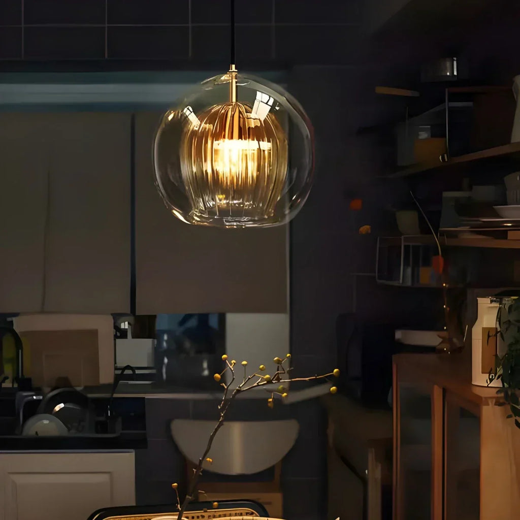 Scandinavian Glass Globe Pendant Light For Modern Living Spaces | Ventumra