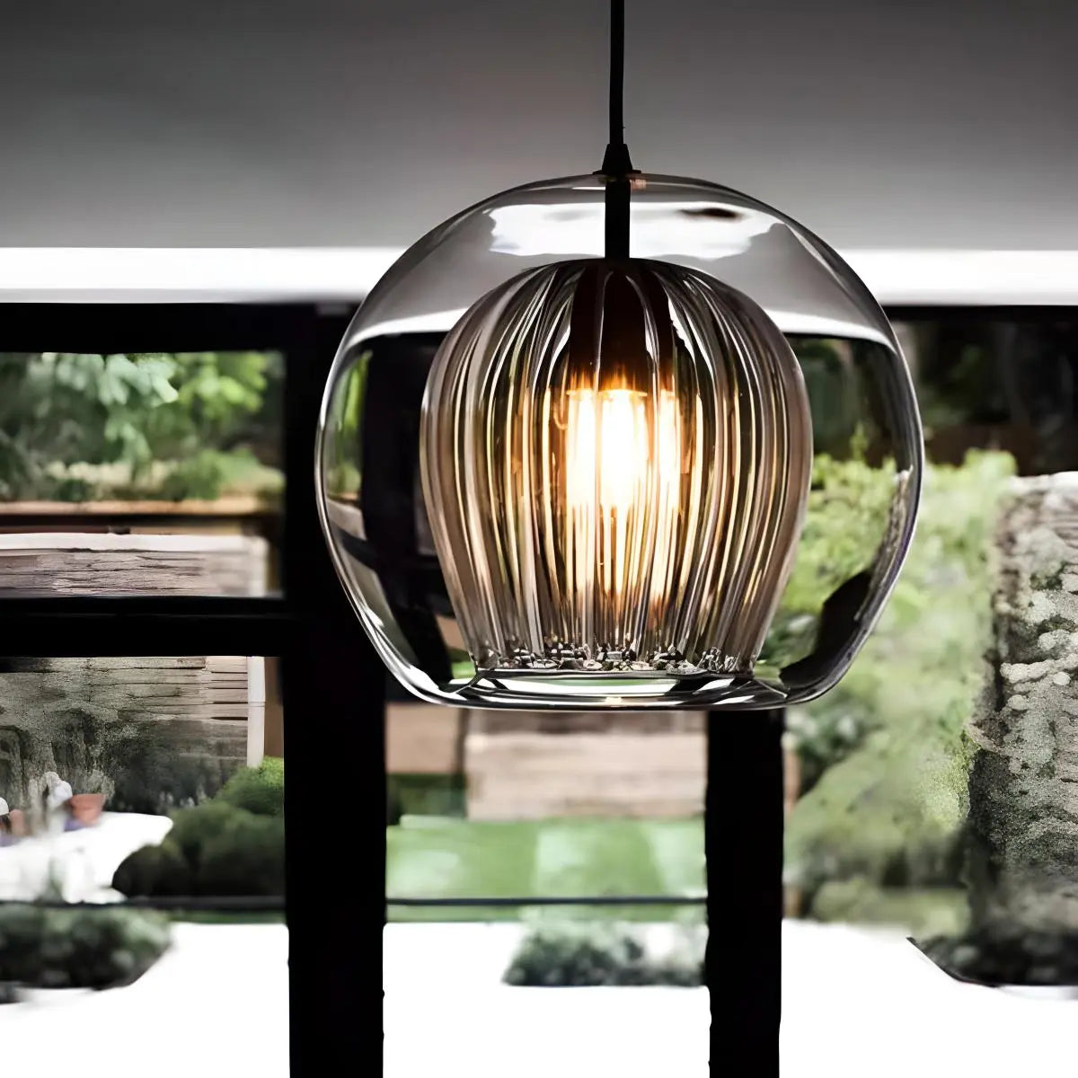 Scandinavian Glass Globe Pendant Light For Modern Living Spaces | Ventumra