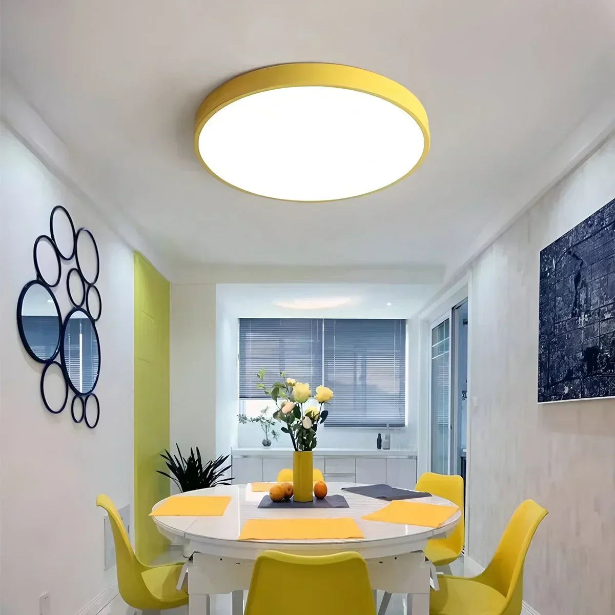 Candeeiro de teto LED Macaron, luminária circular minimalista para interiores modernos | Ventumra