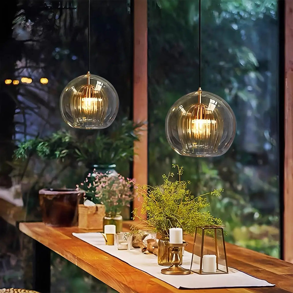 Scandinavian Glass Globe Pendant Light For Modern Living Spaces | Ventumra
