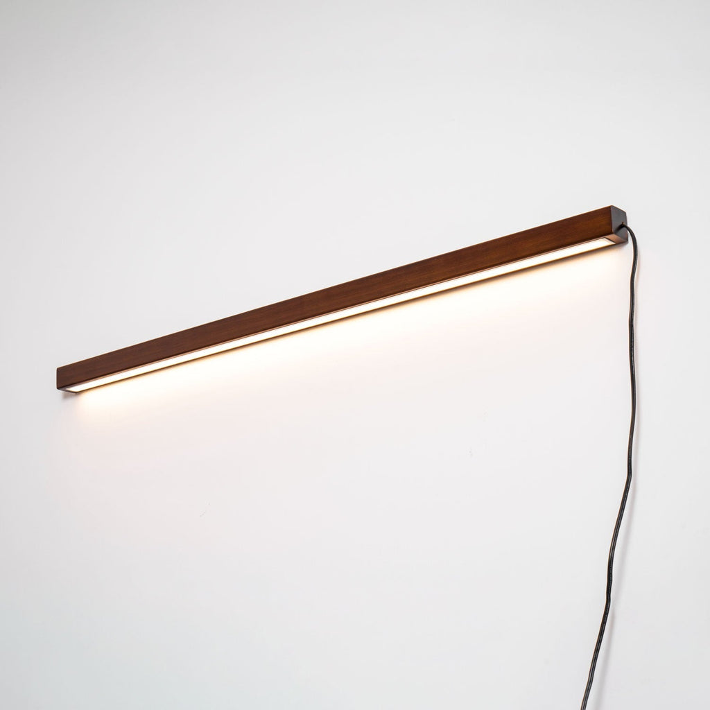 Minimalistische lineare LED-Holz-Wandleuchte zum Einstecken | Ventumra