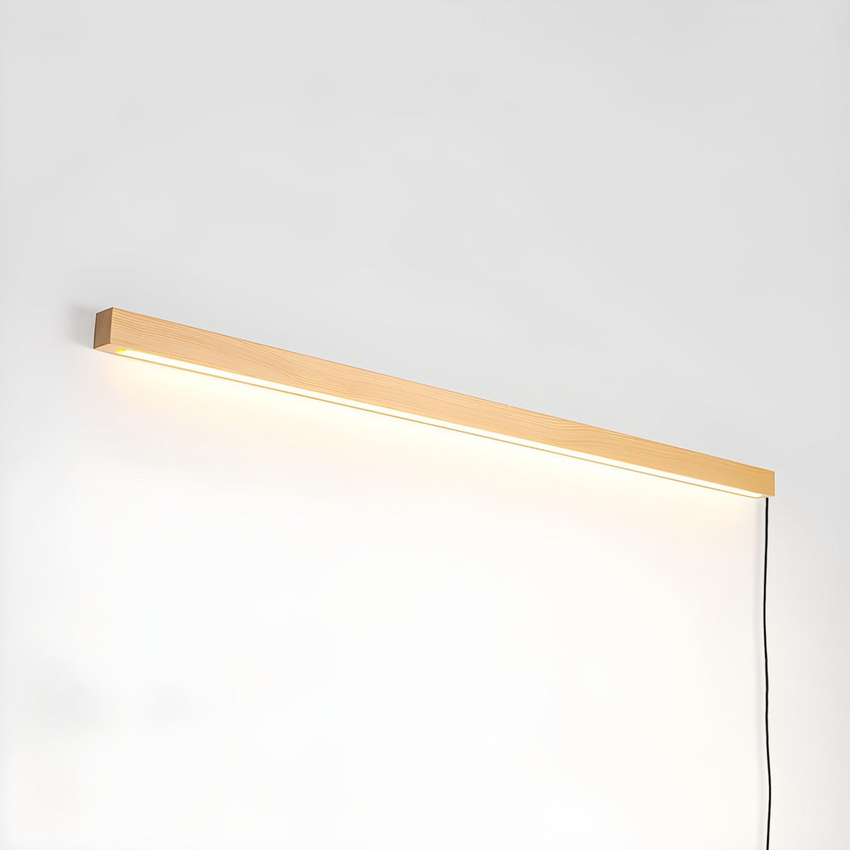 Minimalistische lineare LED-Holz-Wandleuchte zum Einstecken | Ventumra