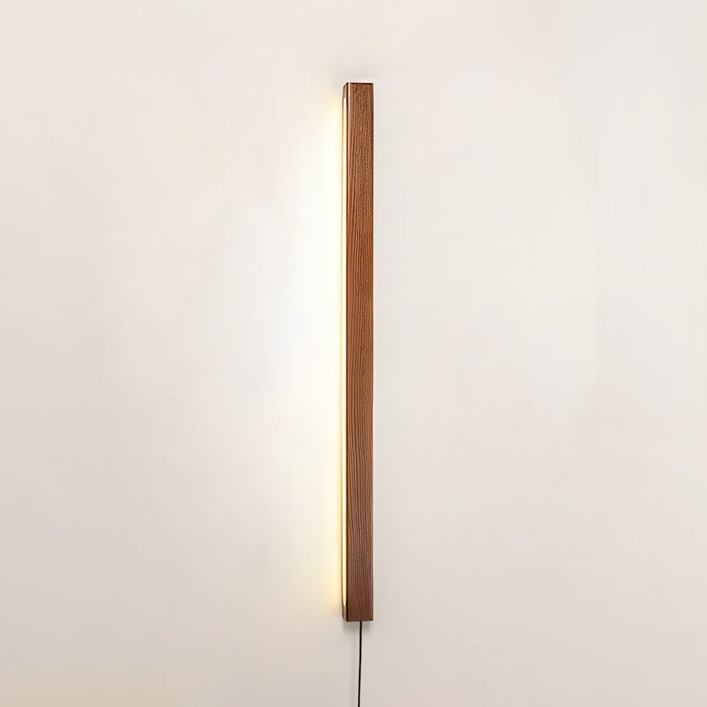 Minimalistische lineare LED-Holz-Wandleuchte zum Einstecken | Ventumra