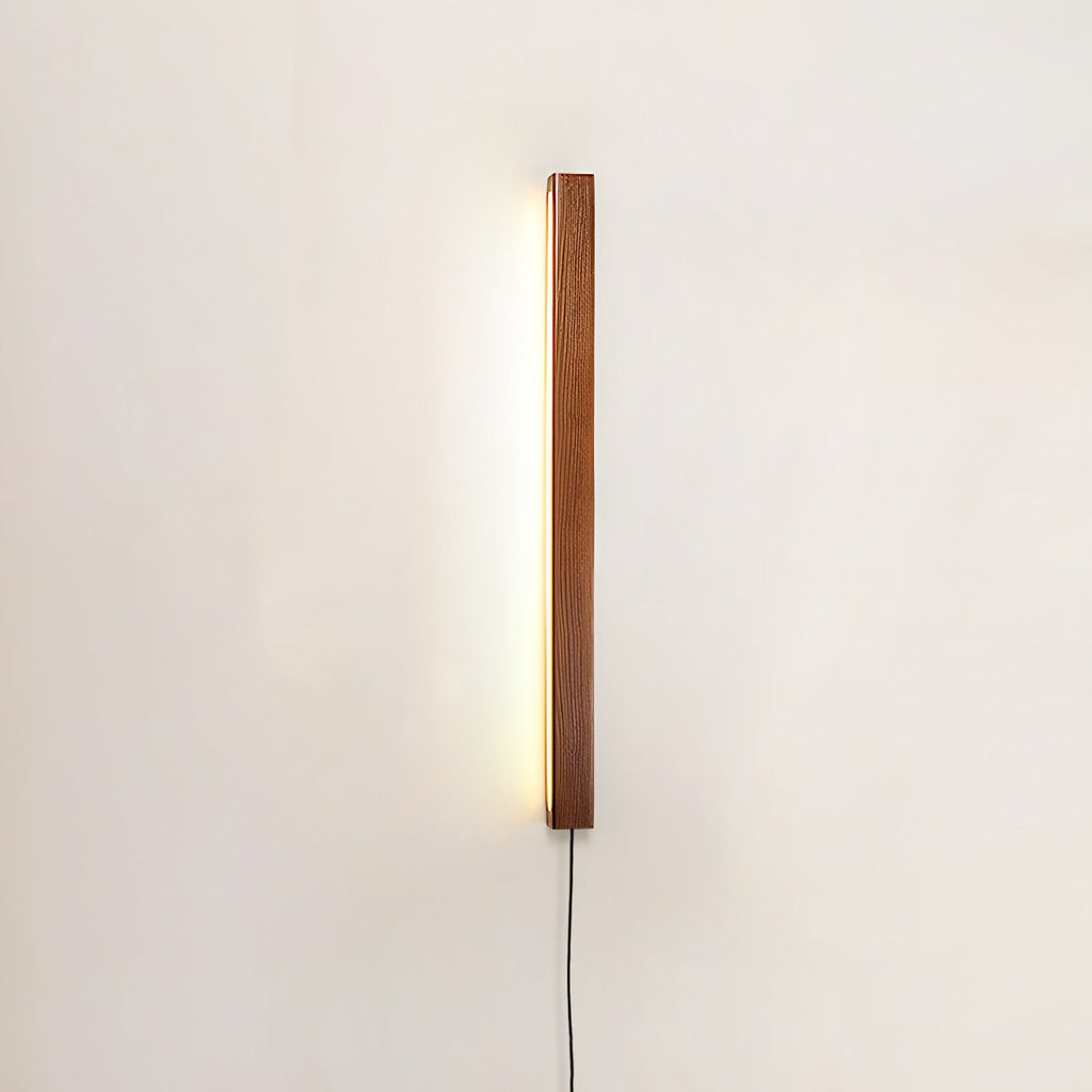 Minimalistische lineare LED-Holz-Wandleuchte zum Einstecken | Ventumra