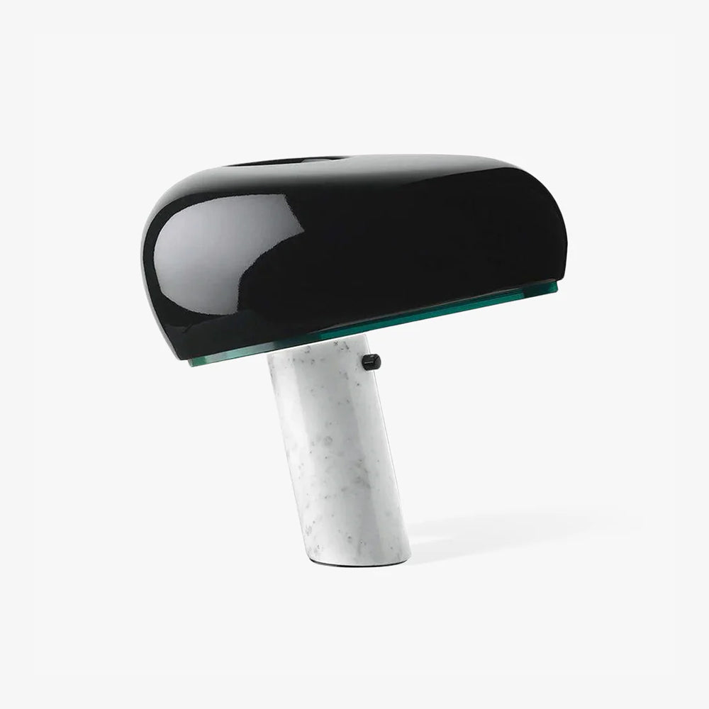 Vestra Marble Table Lamp With Enamelled Metal Reflector And Carrara Base