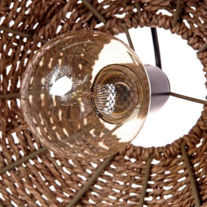 Muto Vintage Rustic LED Pendant Light Rattan Living Room Bedroom | ventumra
