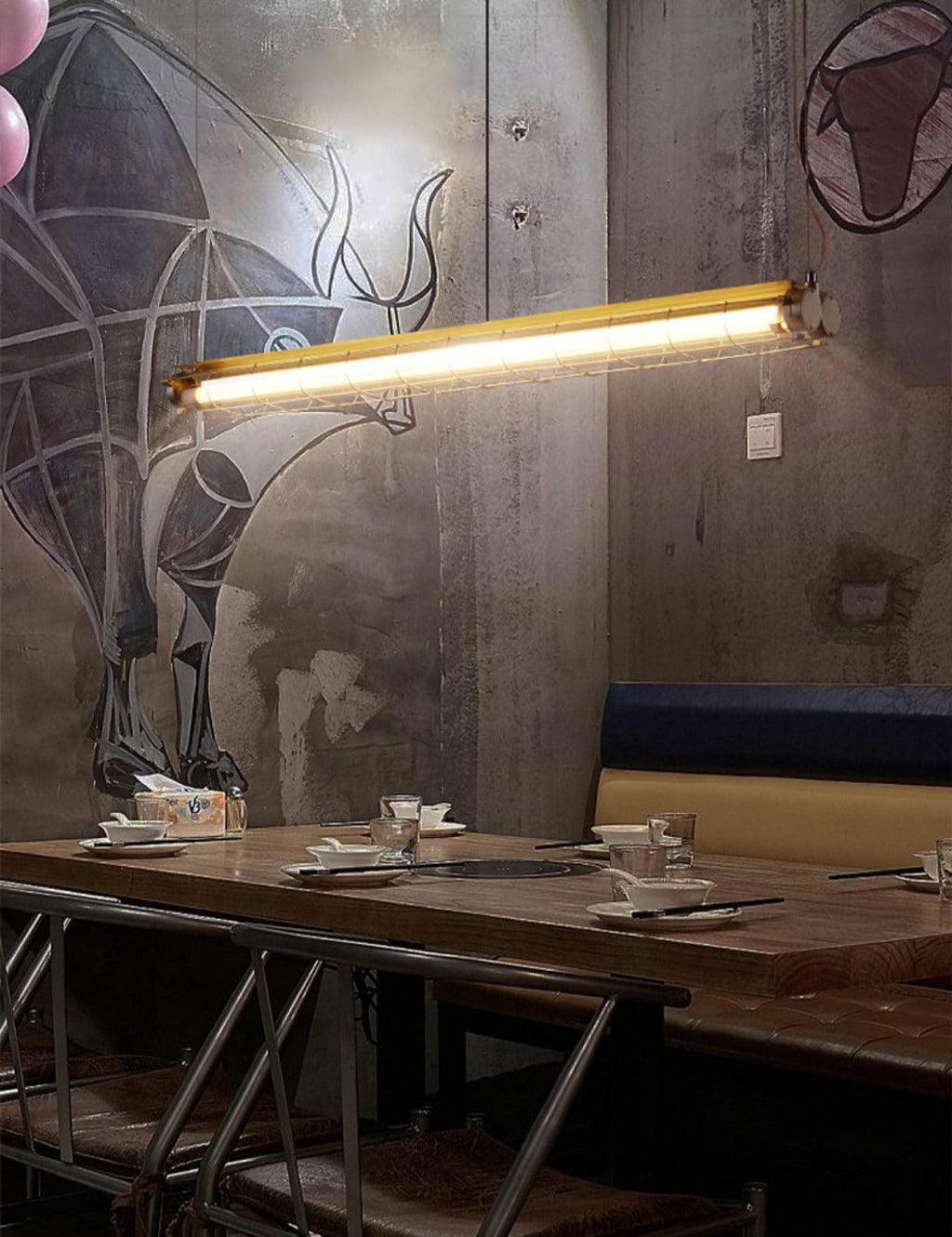 Arsorisra industriële lineaire hanglamp | ventumra