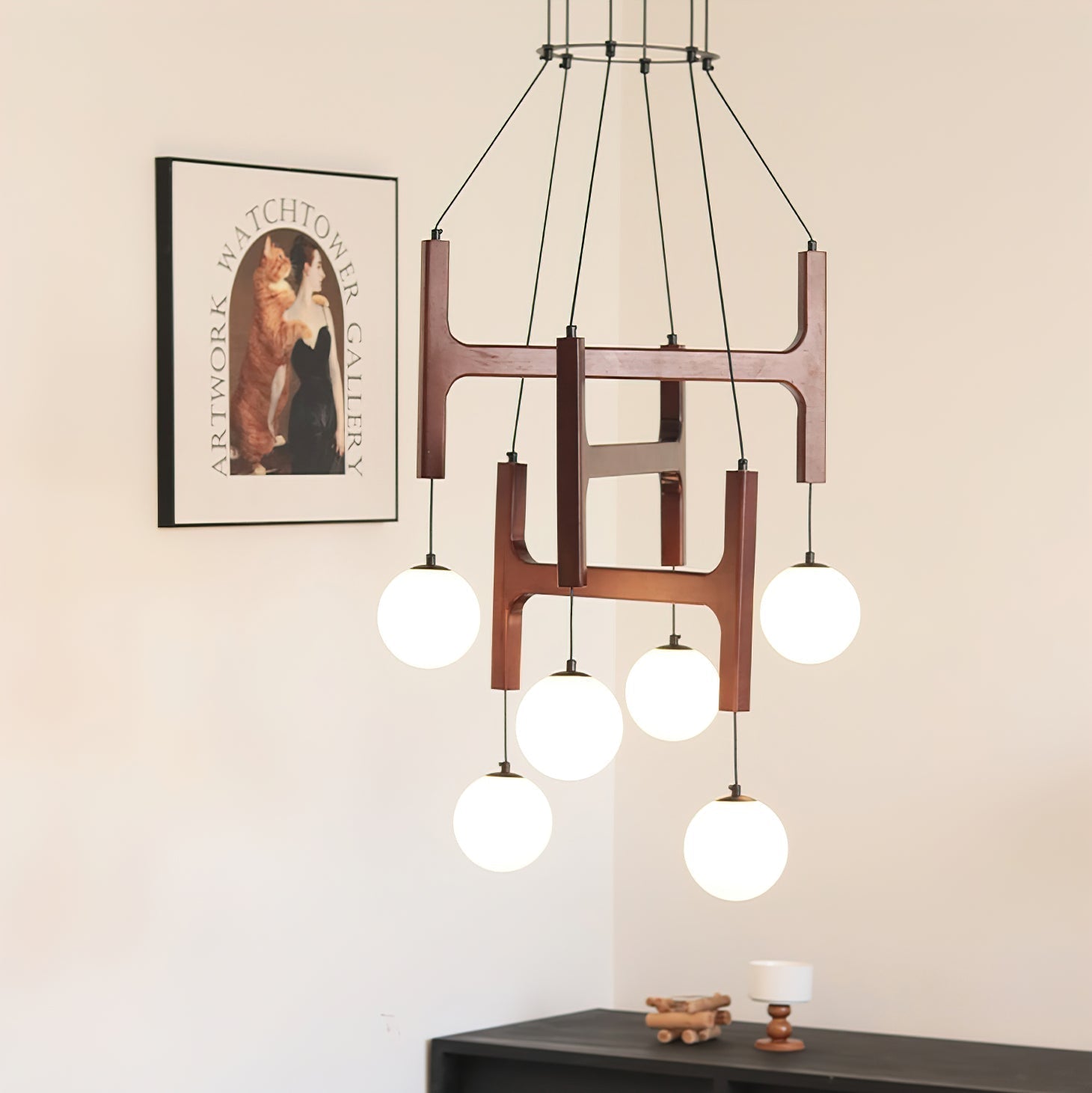 Terra Chandelier Geometric Wood | ventumra