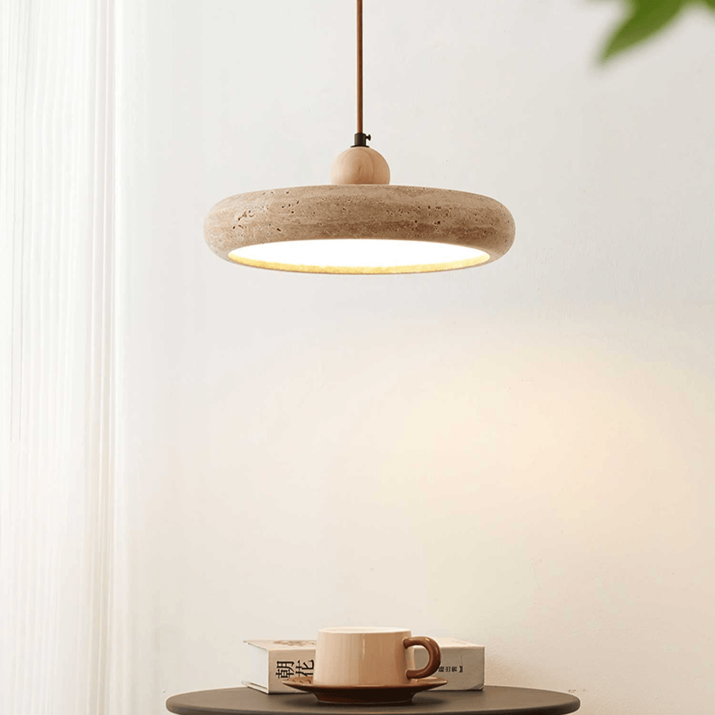 Zesolor Minimalist Travertine Pendant Light | ventumra