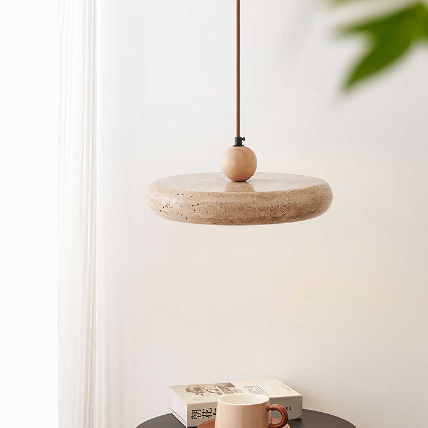 Zesolor Minimalist Travertine Pendant Light | ventumra