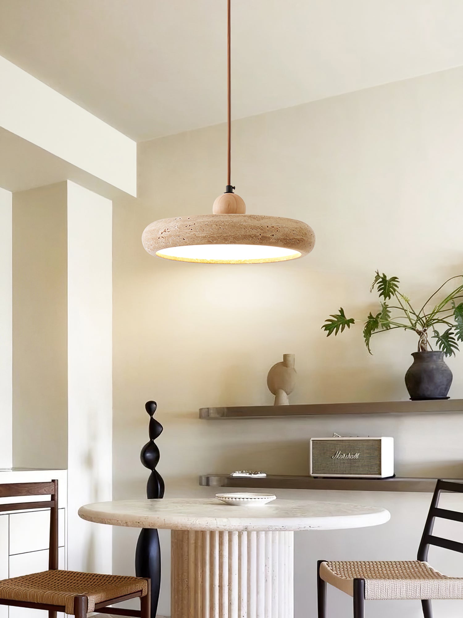 Zesolor Minimalist Travertine Pendant Light | ventumra