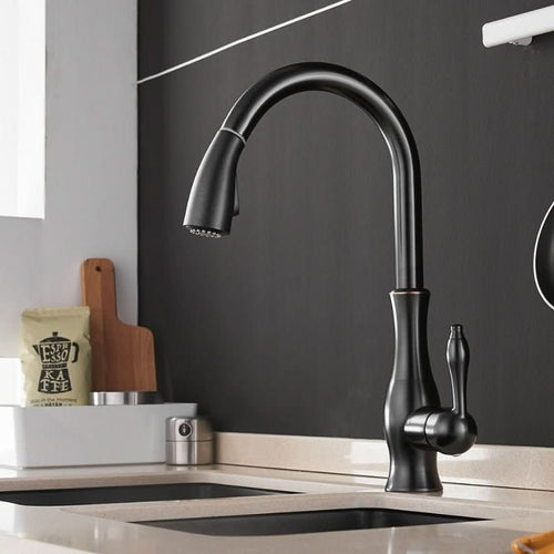 Rubinetto da cucina AeroFlow estensibile in acciaio inox — design estraibile, ugello spray removibile, tubo retrattile
